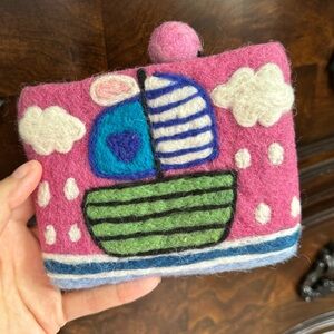 wool felt wallet, card bag, storage bag, unisex